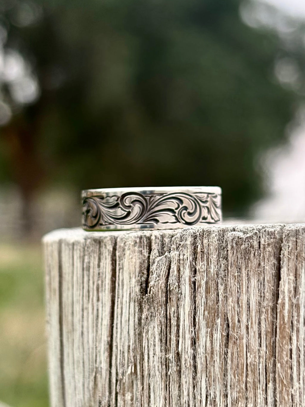 Sterling silver engraved band size 10.5