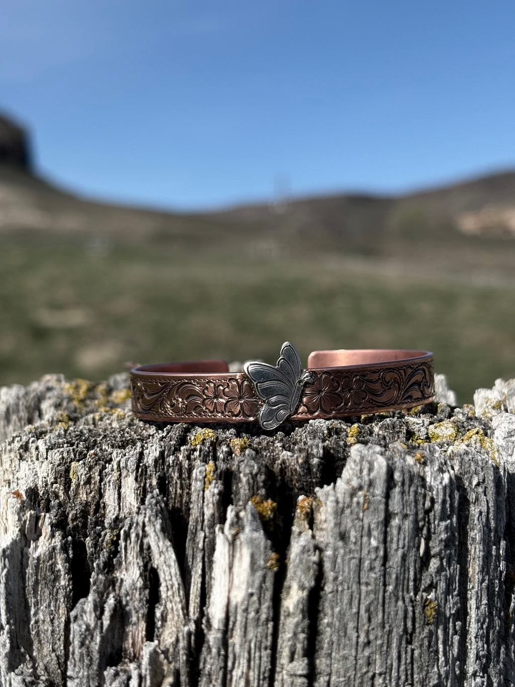 Silver Wings copper cuff