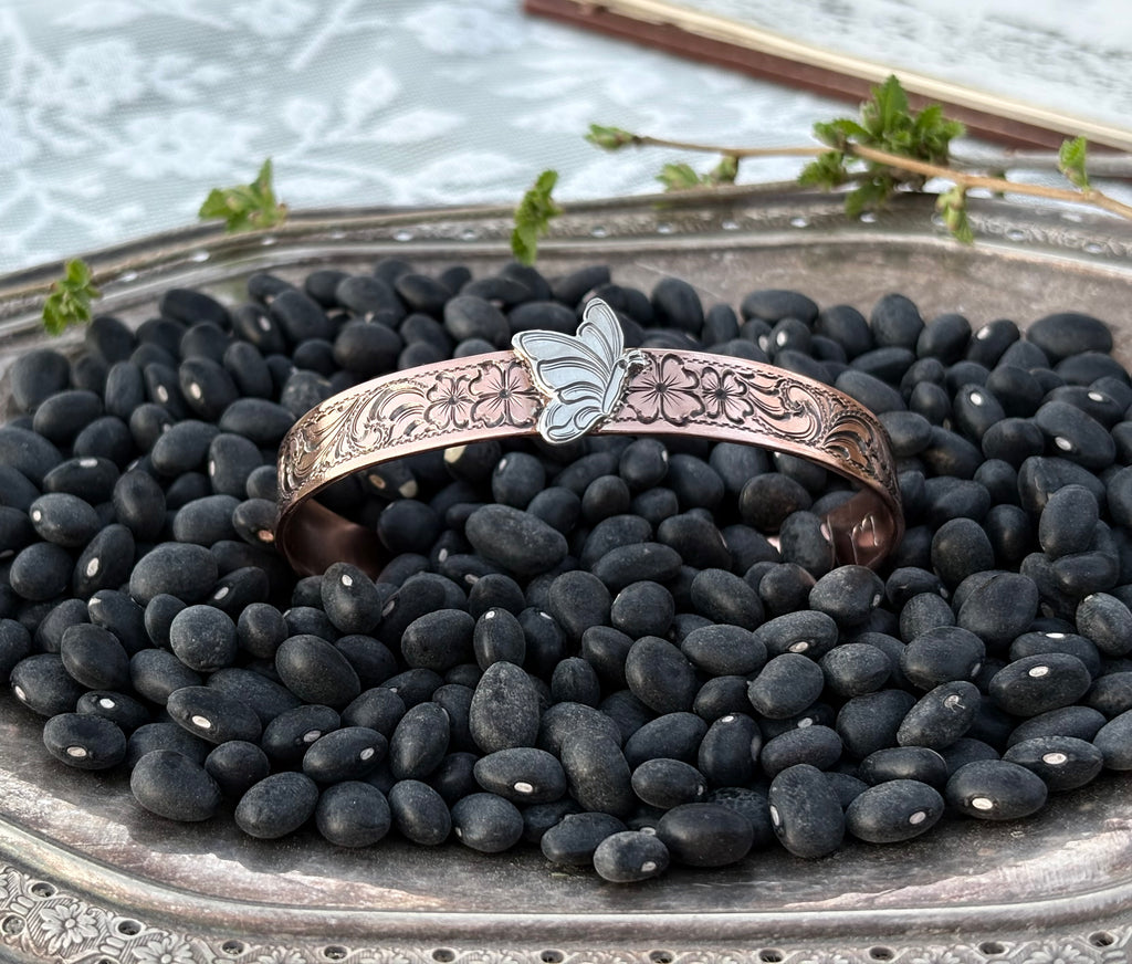 Silver Wings copper cuff