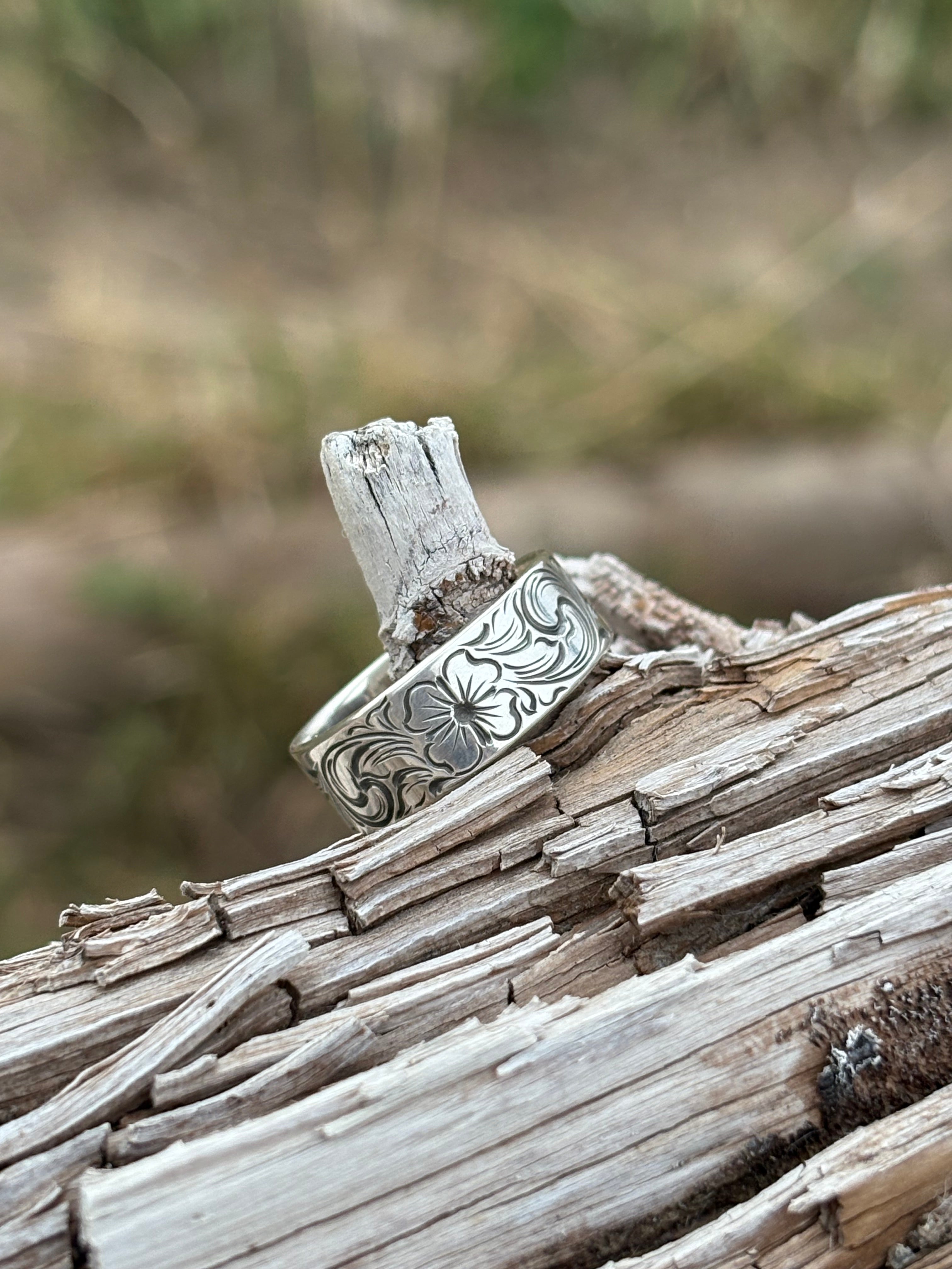 Custom Men’s sterling silver wedding band__ DEPOSIT__
